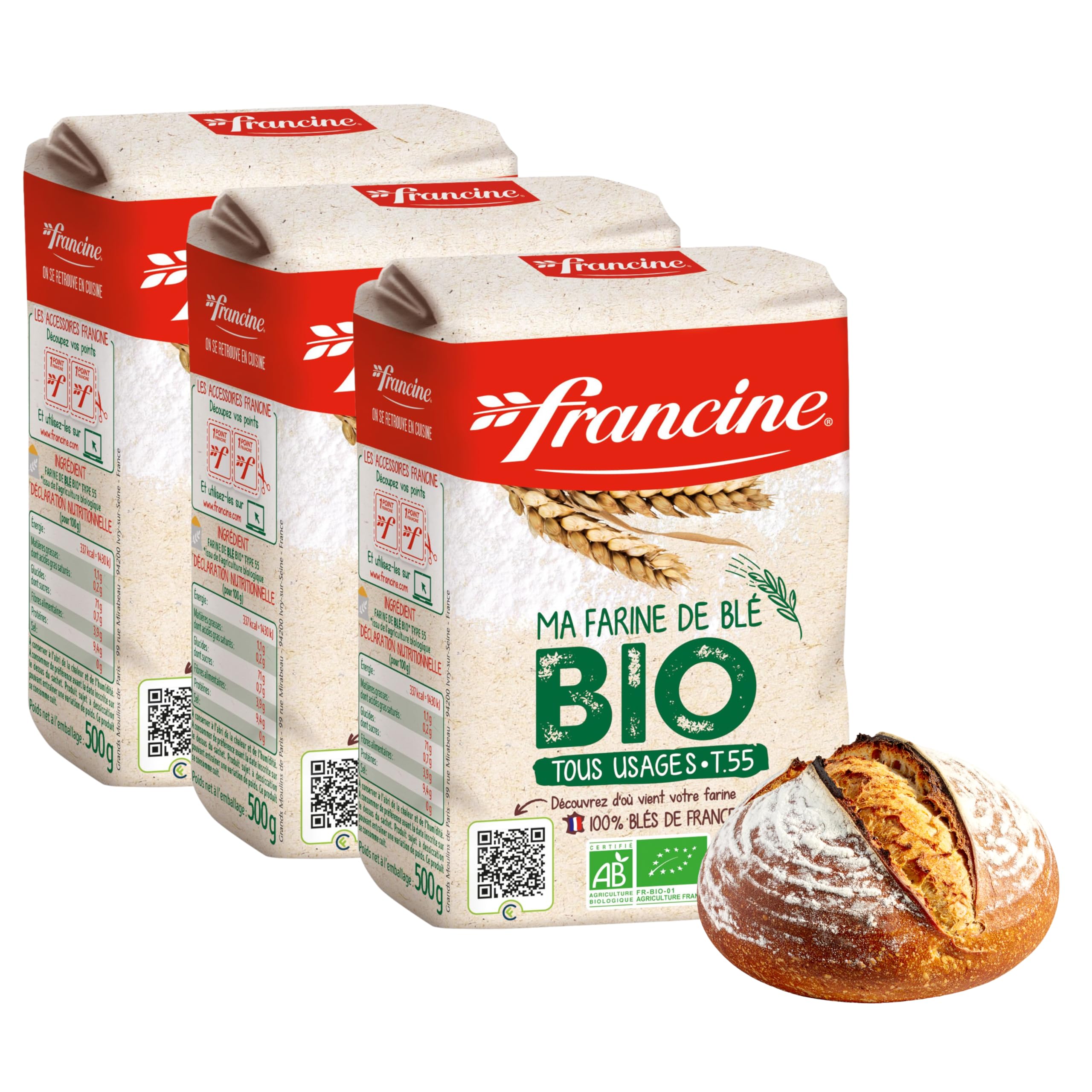Amazon.com : Francine Farne de Ble Bio - French T55 Organic All