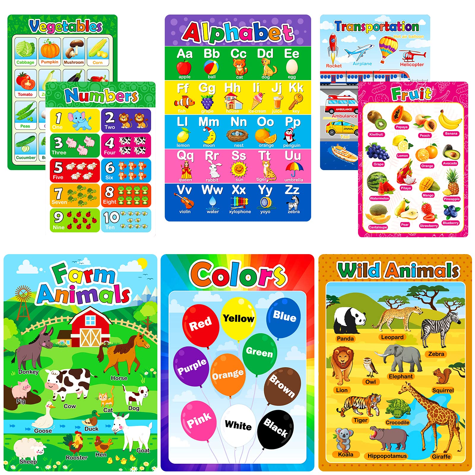 Buy 8 Colorful Educational s For Kindergaten, Preschool, Homeschool