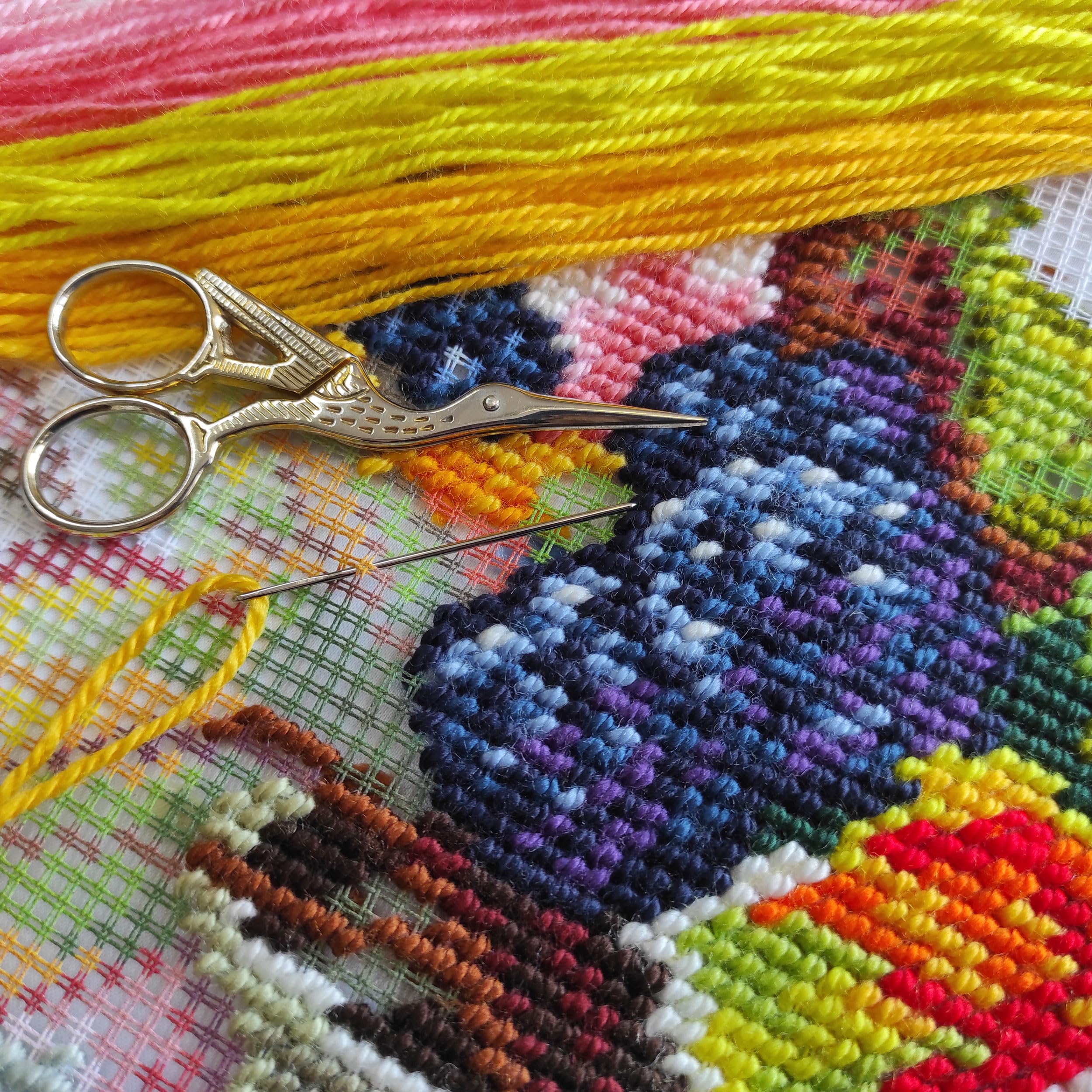 Brvsk Kitchen Needlepoint Kit For Adults And Beginners - Lemons 16″ × 16″ With Clear