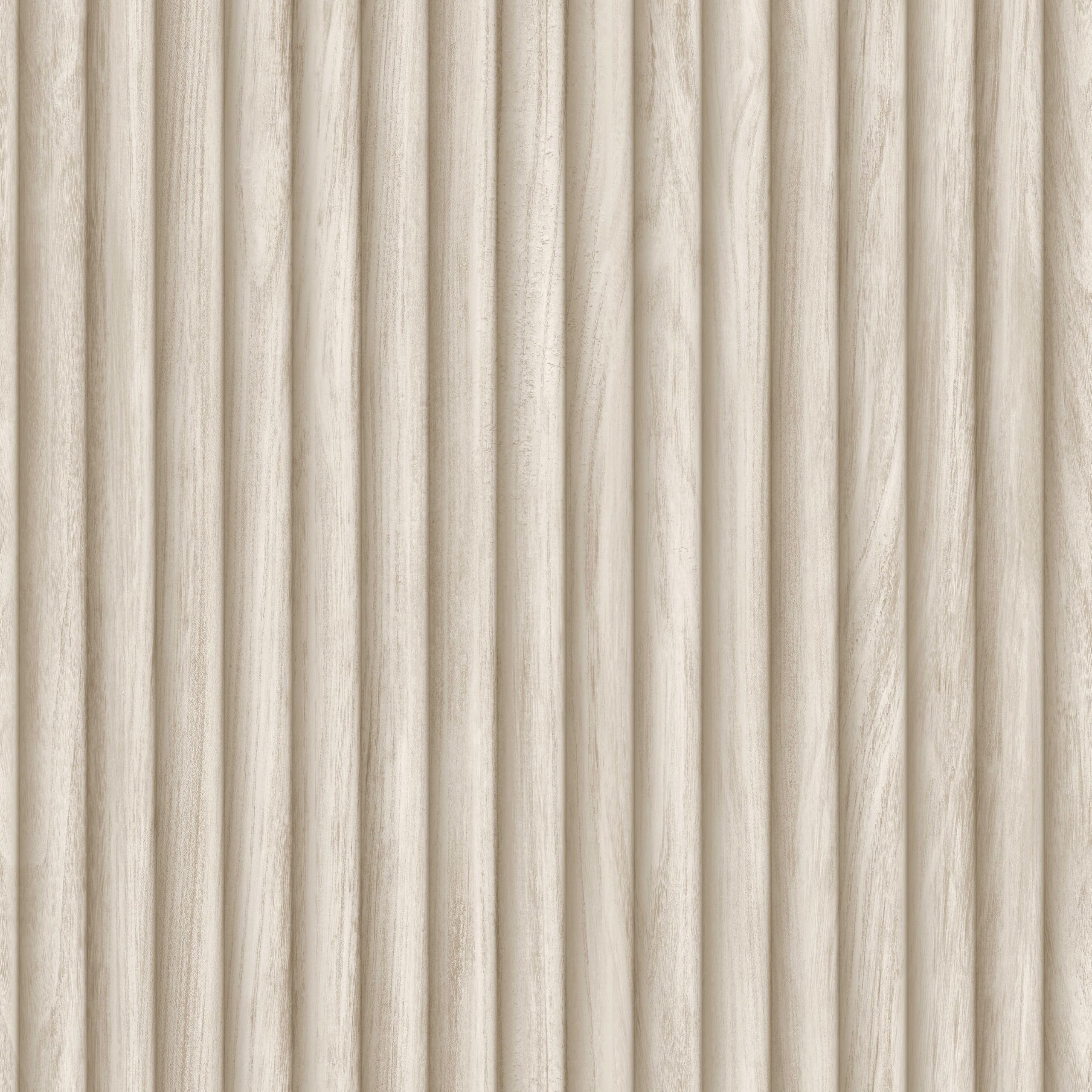 Fine Decor FD44169 Fluted Wood Wallpaper, Ash
