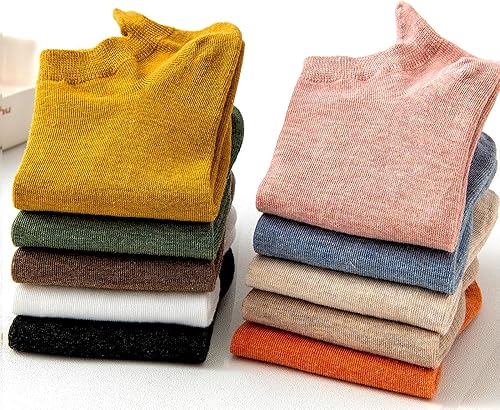 Miniatura 5 de Calcetines lindos para mujer, 10 pares de calcetines de algodón bordados Kawaii divertidos de corte bajo para mujeres y niñas, calcetines de tobillo