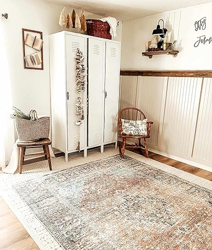 Miniatura 5 de Hauteloom Holli HOL Serie Tebriz - Alfombra oriental persa para sala de estar, cocina, oriental y tradicional, color morado, rosa, verde, 7 pies 10