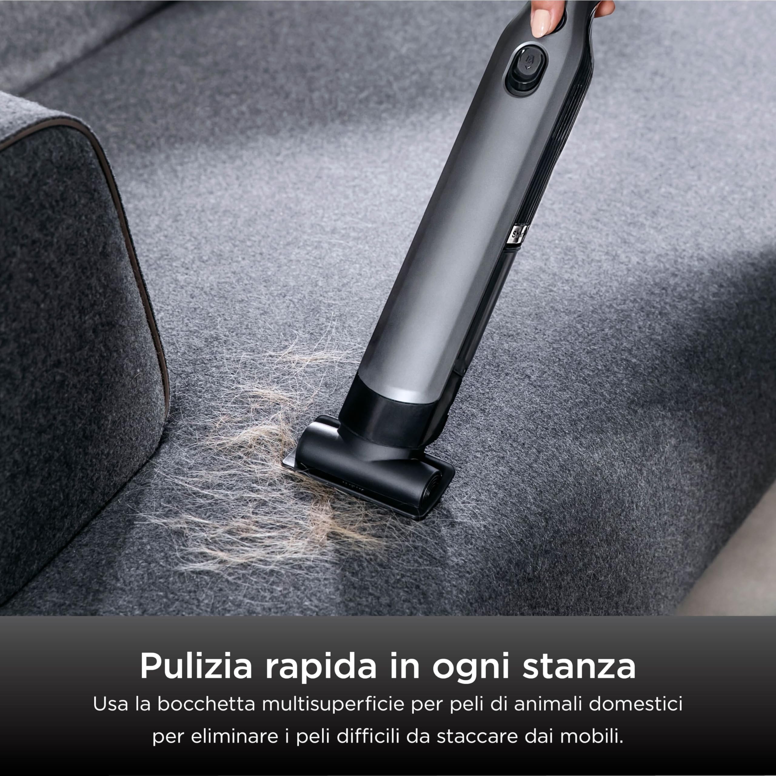 Shark WandVac 1.0 Aspirabriciole Senza Fili, Potente, Compatto e Leggero, con Bocchetta per Fessure e Accessori per Pulizia Multisuperficie, con Base di Ricarica, Grigio, WV200EU