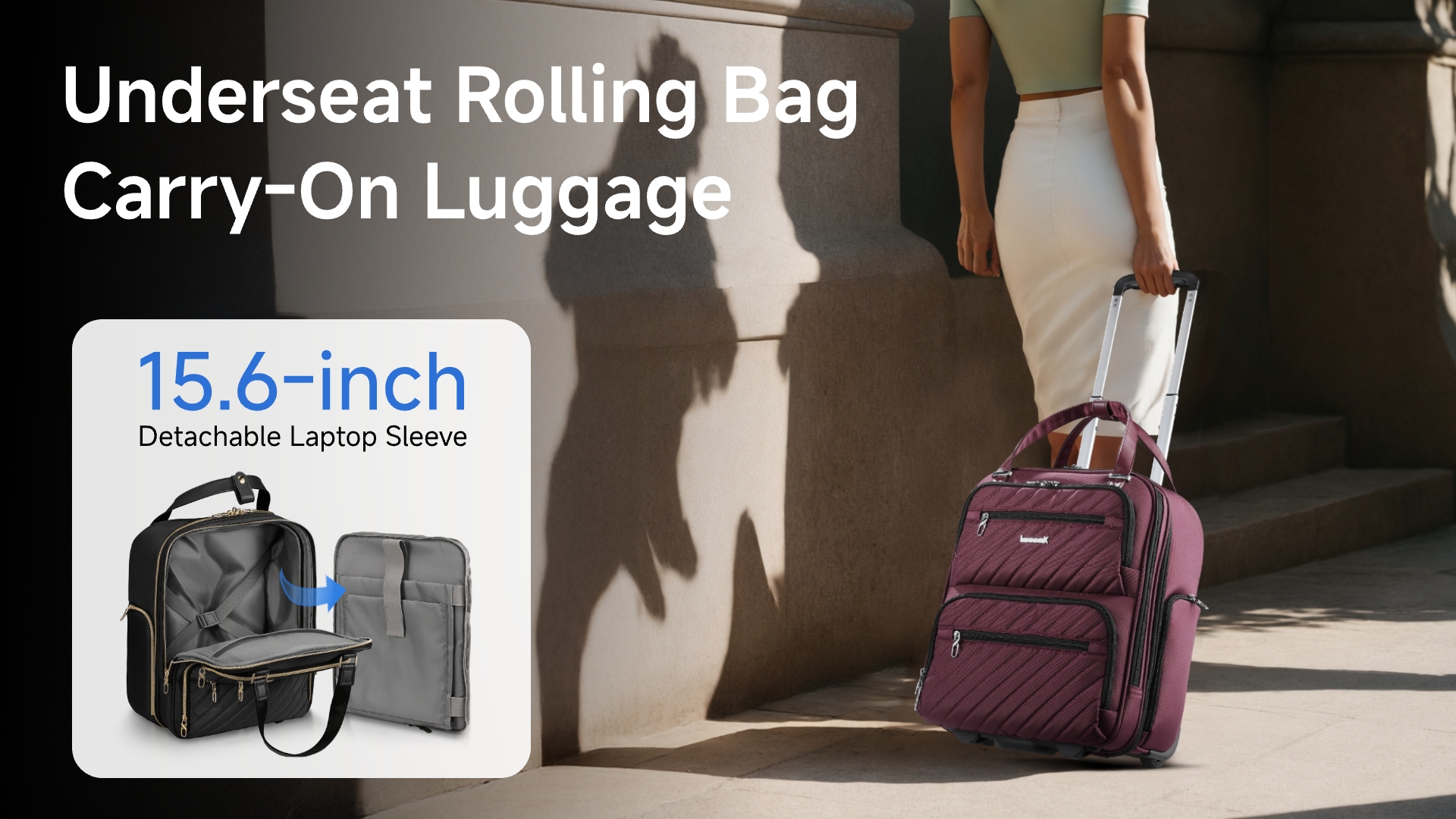 Amazon.com | LUGGEX Underseat Carry On Luggage with Wheels, UDK