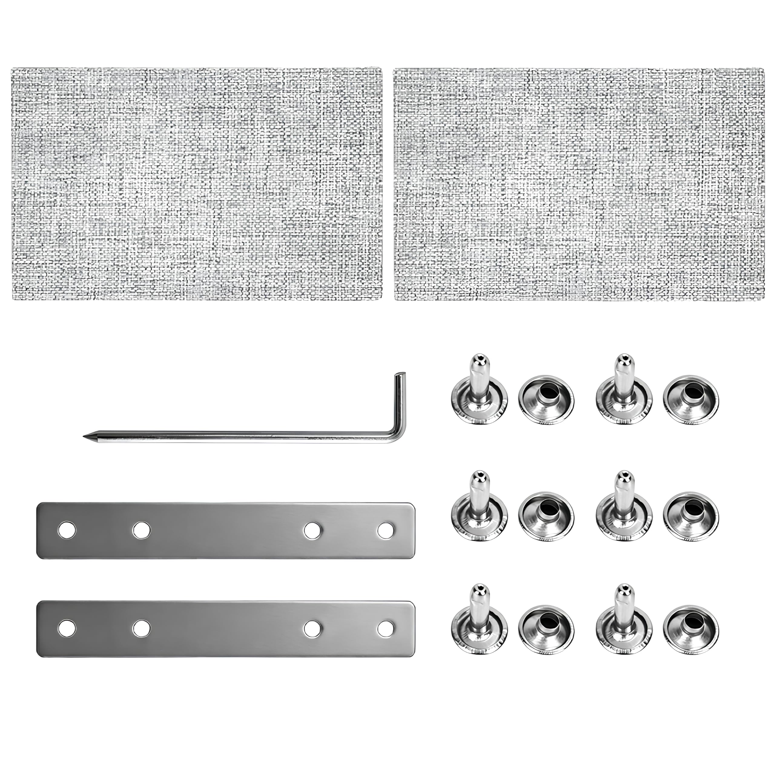 Rolladengurt Reparaturset für 20mm - 23mm Gurtbreite, Rollladen-Gurt Reparaturkit für Maxi-Gurtband, Jalousie Band, 2X Edelstahl-Platten, Rolladen Reparatur-Set für Rollos, Sonnenschutz und Jalousien