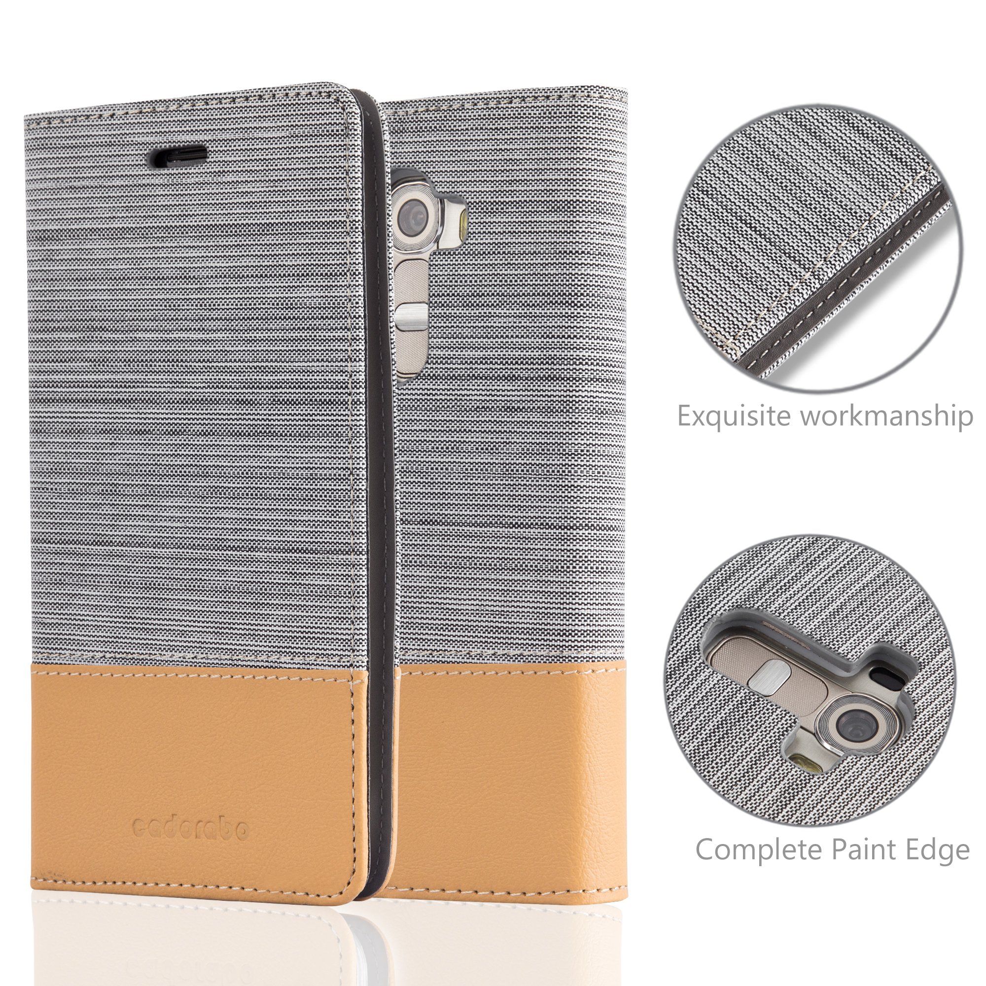 Cadorabo Custodia Libro per LG NEXUS 5 in AZZURRO SCURO NERO - con Vani di Carte, Funzione Stand e Chiusura Magnetica - Portafoglio Cover Case Wallet Book Etui Protezione