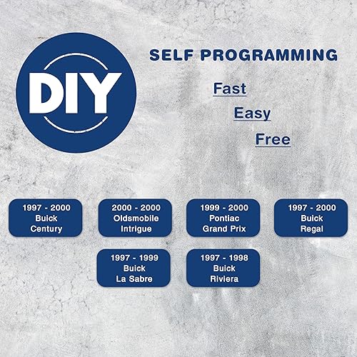 Miniatura 3 de KeylessOption Llavero de repuesto para Buick Century Regal Riviera La Sabre Oldsmobile Intrigue Pontiac Grand Prix Remote, 4 botones 10246215,