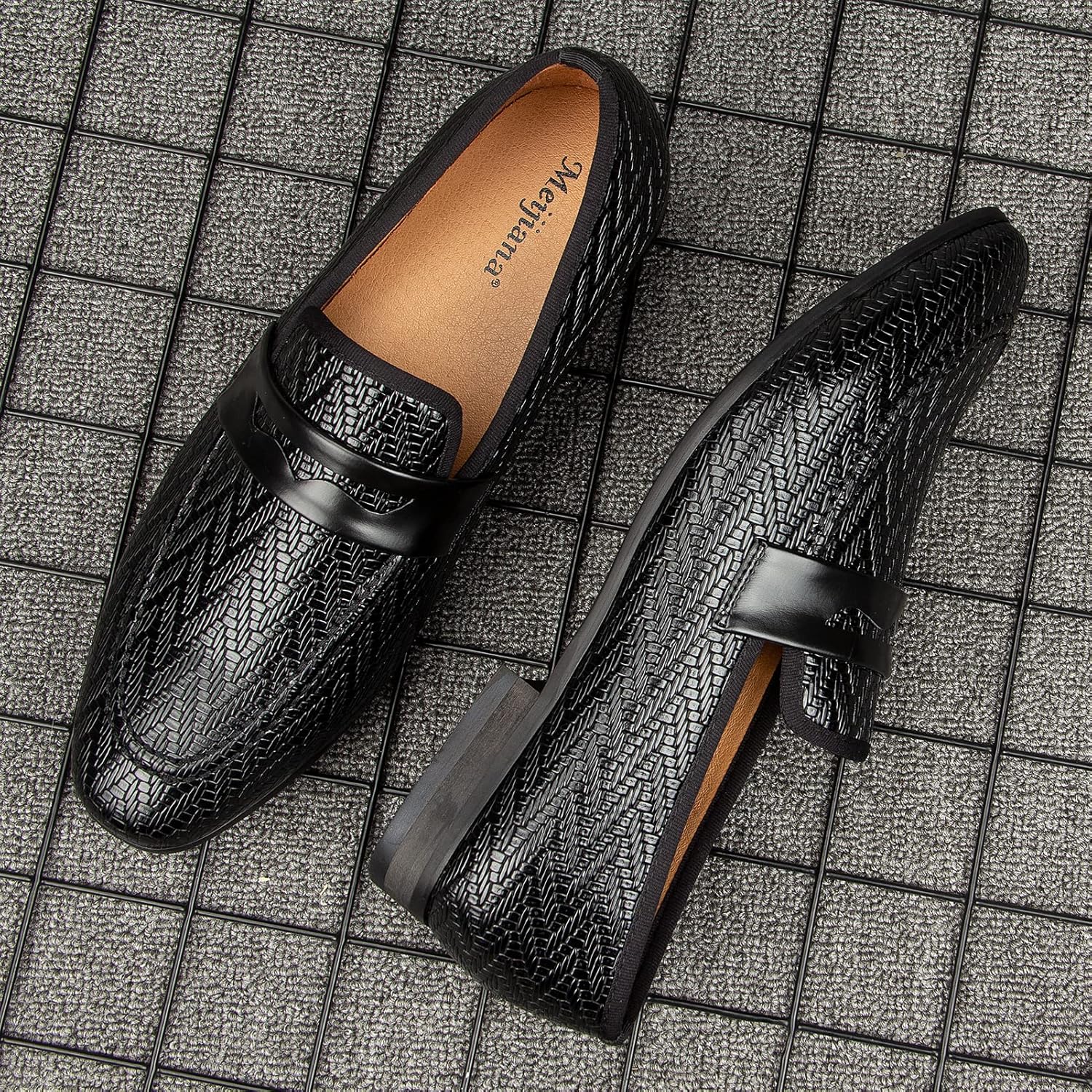 Meijiana Men's Velvet Loafers - Fashion Casual Low-Heel Dress Shoes for Men with Rubber Sole & Metal Buckle - Perfect Business & Formal Attire, Stylish Mens Shoes - Image 3