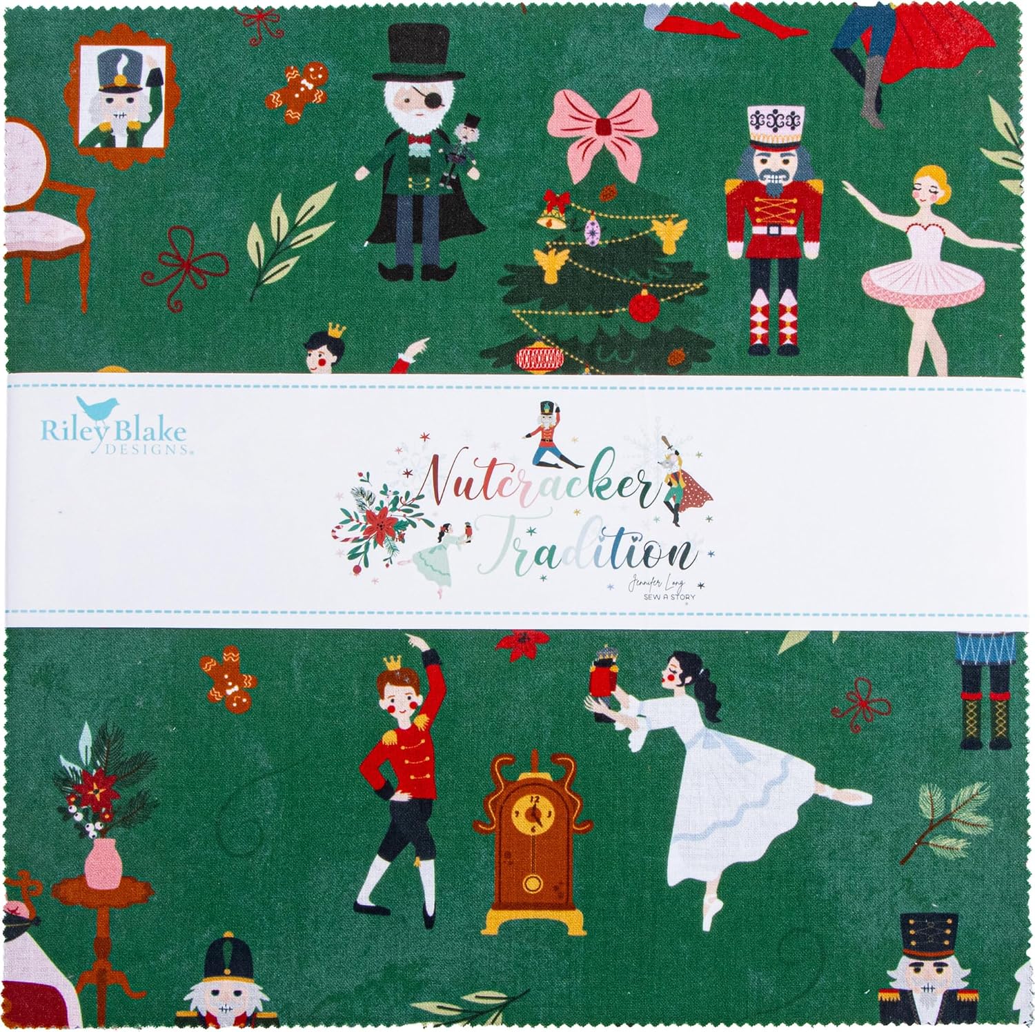 Jennifer Long Nutcracker Tradition 10" Stacker 42 10-inch Squares Layer Cake Riley Blake 10-17670-42