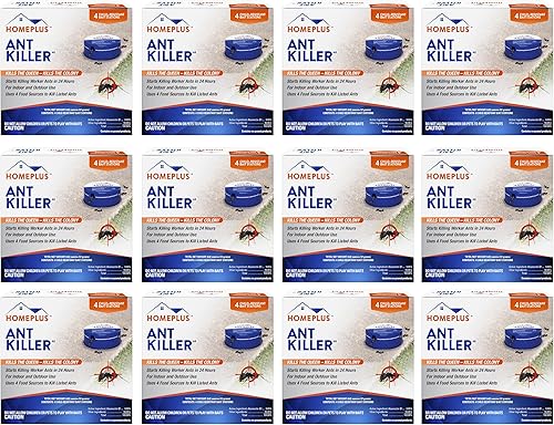 Homeplus Ant Killer AB , cebo de hormigas de metal, mata hormigas para casa, trampas de hormigas en interiores y exteriores, paquete de estuche, 48
