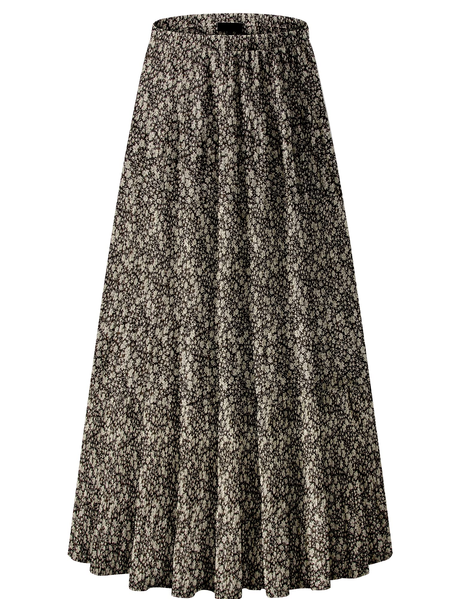 NASHALYLY Women's Chiffon Elastic High Waist Pleated A-Line Maxi Skirts