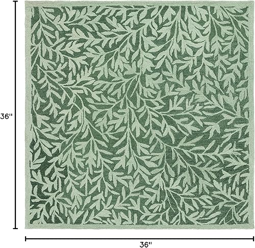 Miniatura 9 de SAFAVIEH Jardin Collection - Alfombra redonda de 6 pies, color verde, lana hecha a mano, ideal para zonas de alto tráfico en sala de estar,