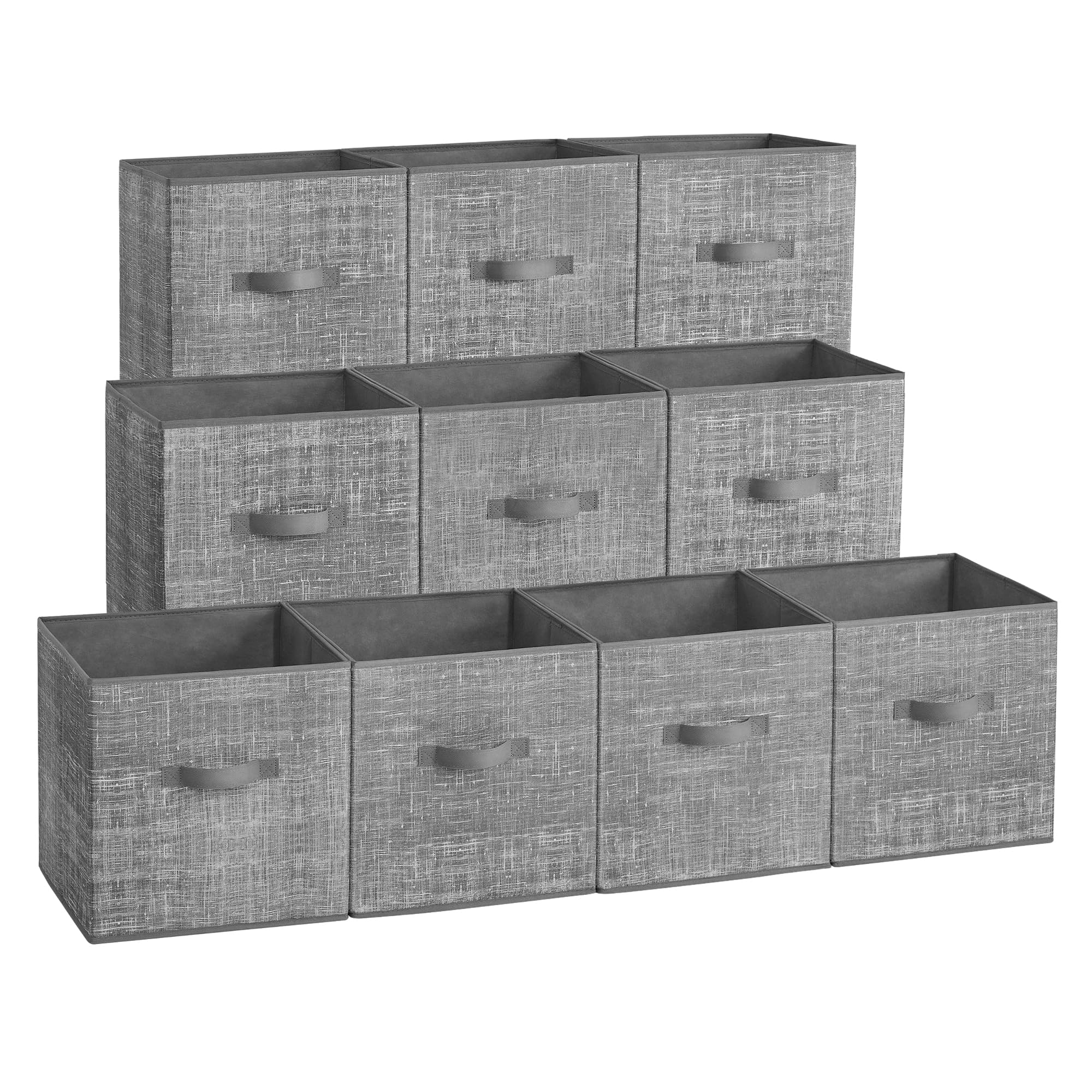 SONGMICS Storage Cubes, 10 Bins – Non-Woven, Foldable, Gray