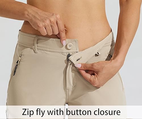 Miniatura 4 de Willit Pantalones cortos largos de senderismo para mujer de 10 pulgadas, de secado rápido, atléticos, de verano, con bolsillos