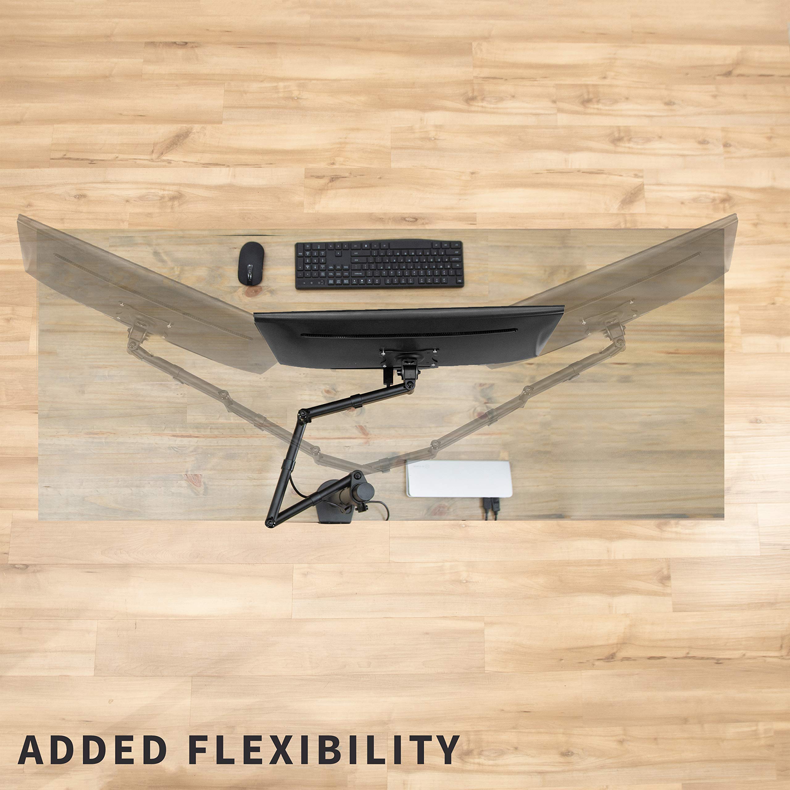 VIVO Support de bureau simple pour écran d'ordinateur de 13 à 32", bras réglable extra long, support VESA pour 1 écran, VESA max 100 x 100, noir, STAND-V101N