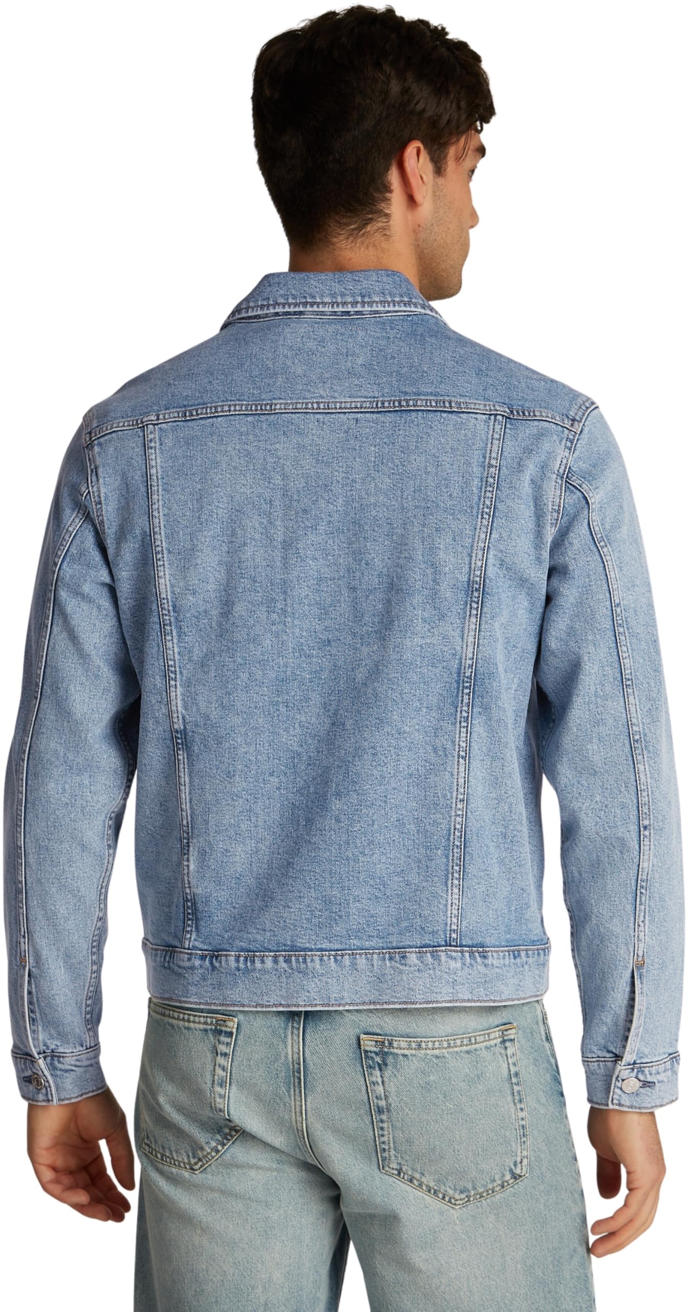 Calvin Klein Herren Jeansjacke Slim Denim Jacket Brusttaschen, Blau (Denim Light), XS – Ansicht 2