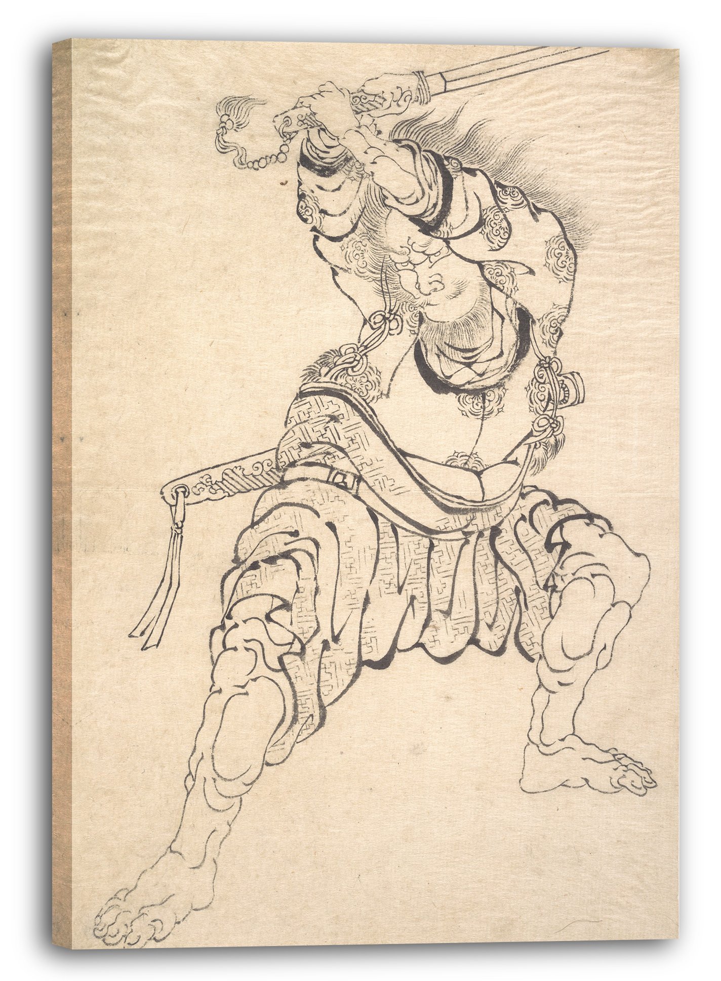 Płótno (80x120cm): Katsushika Hokusai - Wojownik