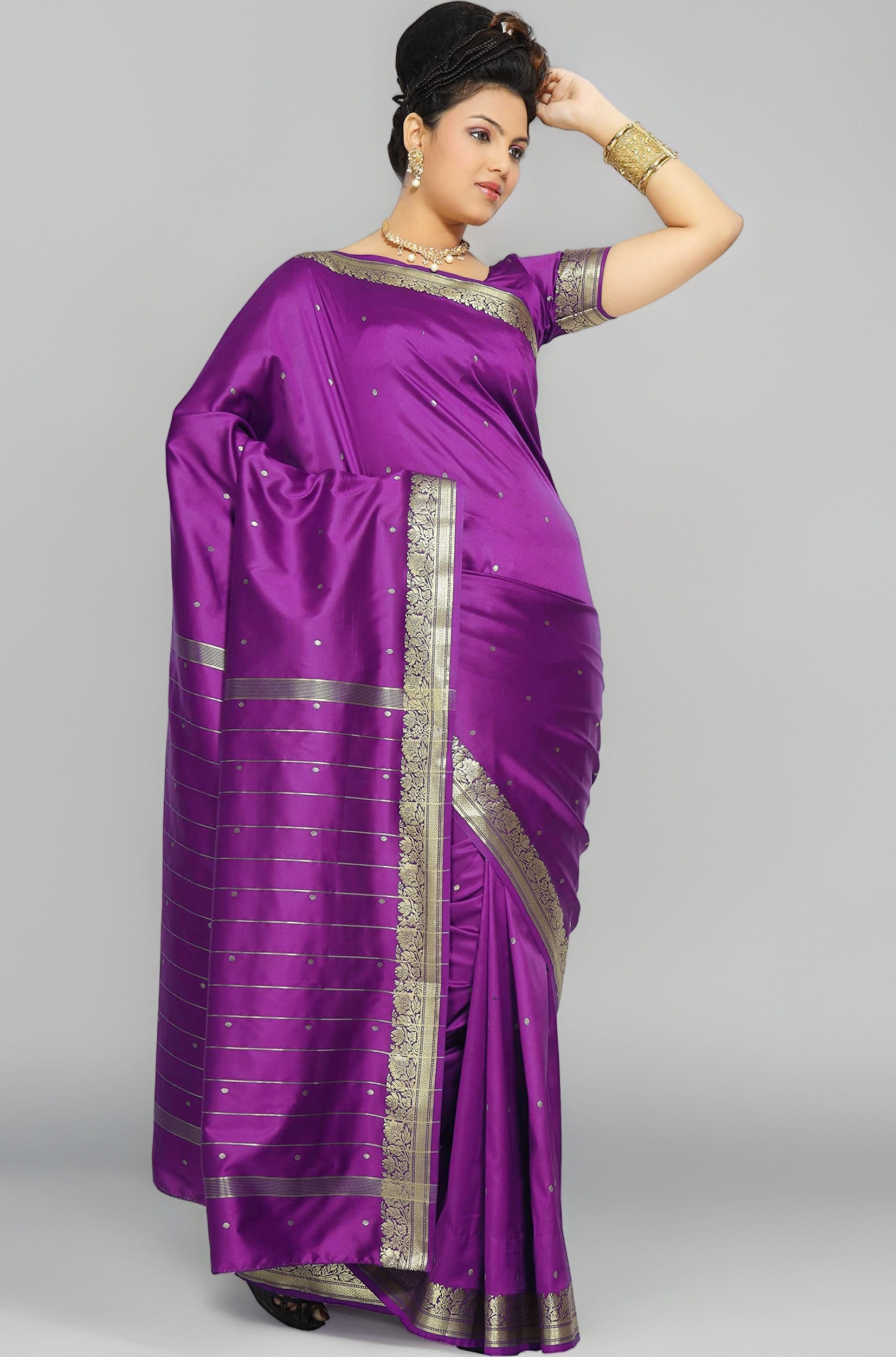 Womens Indian Ethnic Traditional Banarasi Art Silk Saree Sari Wrap Fabric Dress Drape