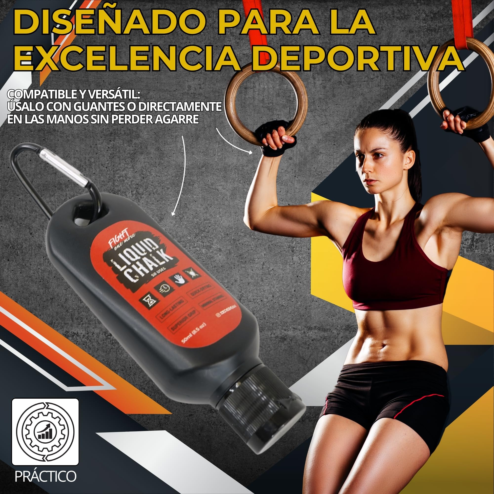 Magnesio Líquido Exclusivo Color Rojo o Verde | Agarre Crossfit | Tiza Líquida para Escalada y Gimnasio