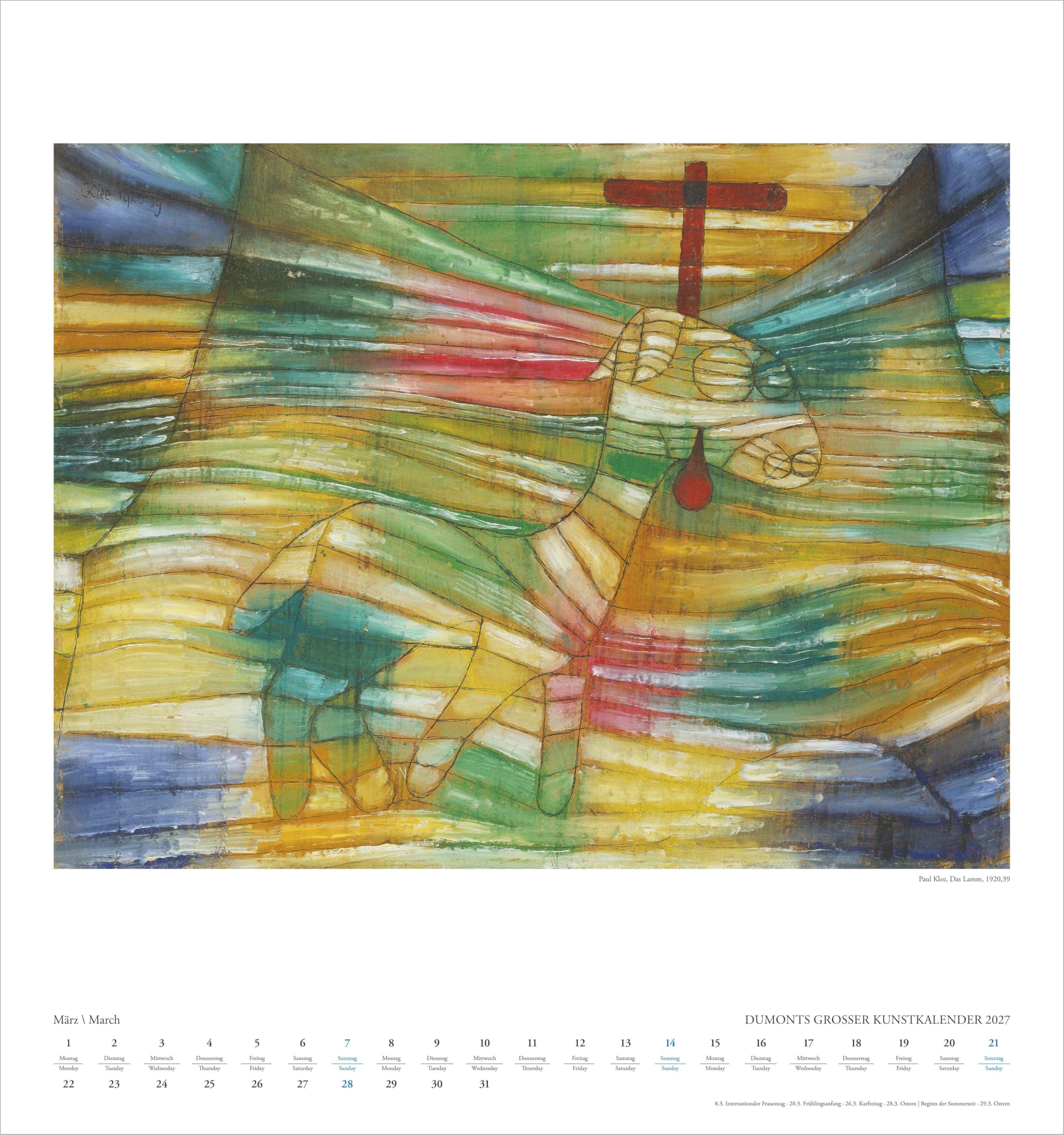 DUMONTS Großer Kunstkalender 2027: Wandkalender 45x48 cm mit Meisterwerken der Klassischen Moderne, Impressionisten und Expressionisten