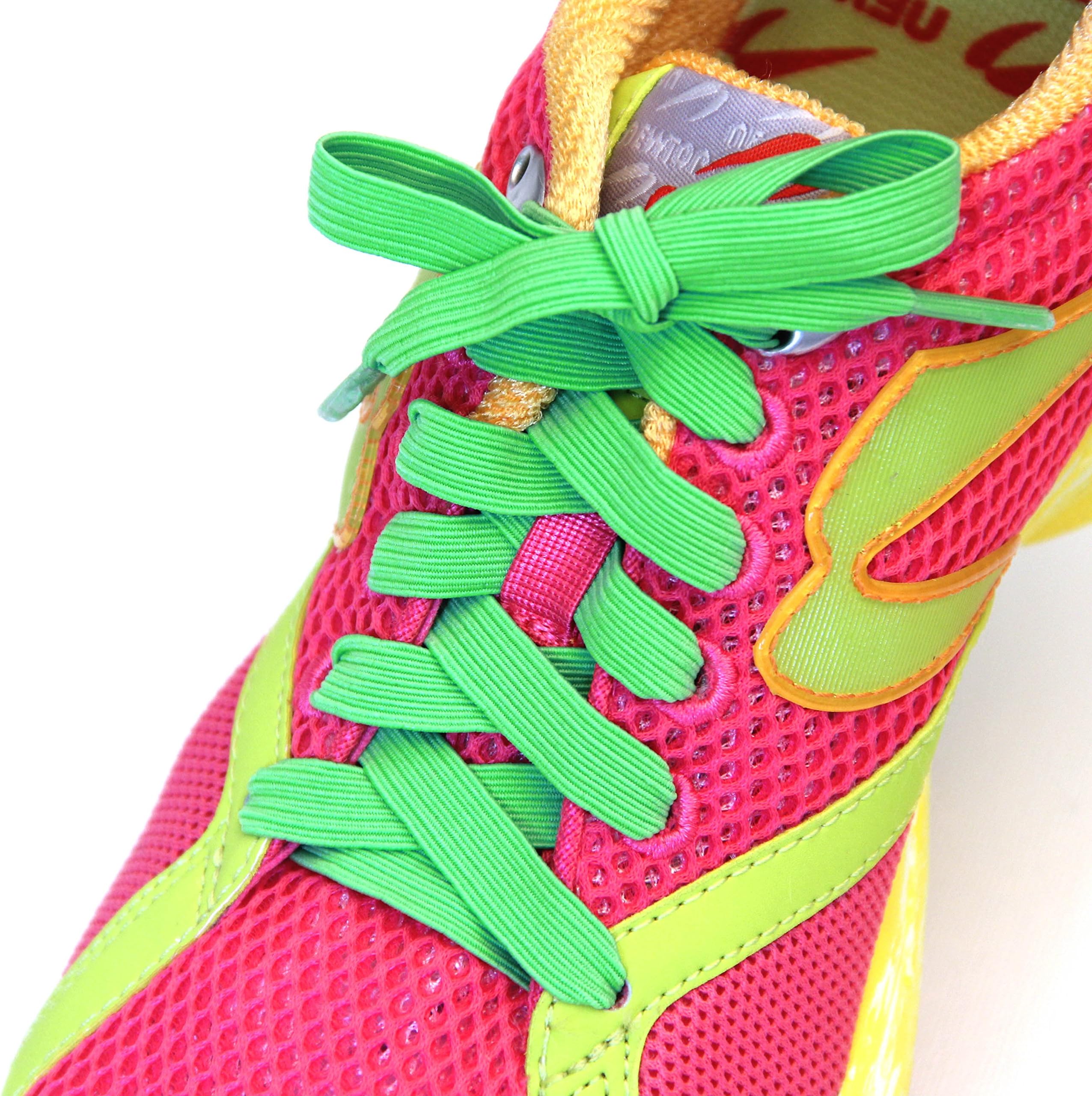 SlackLace Elastic Shoelaces - Flat Lace, No Lock, No Re-Tie - Lace Replacement For Any Shoe