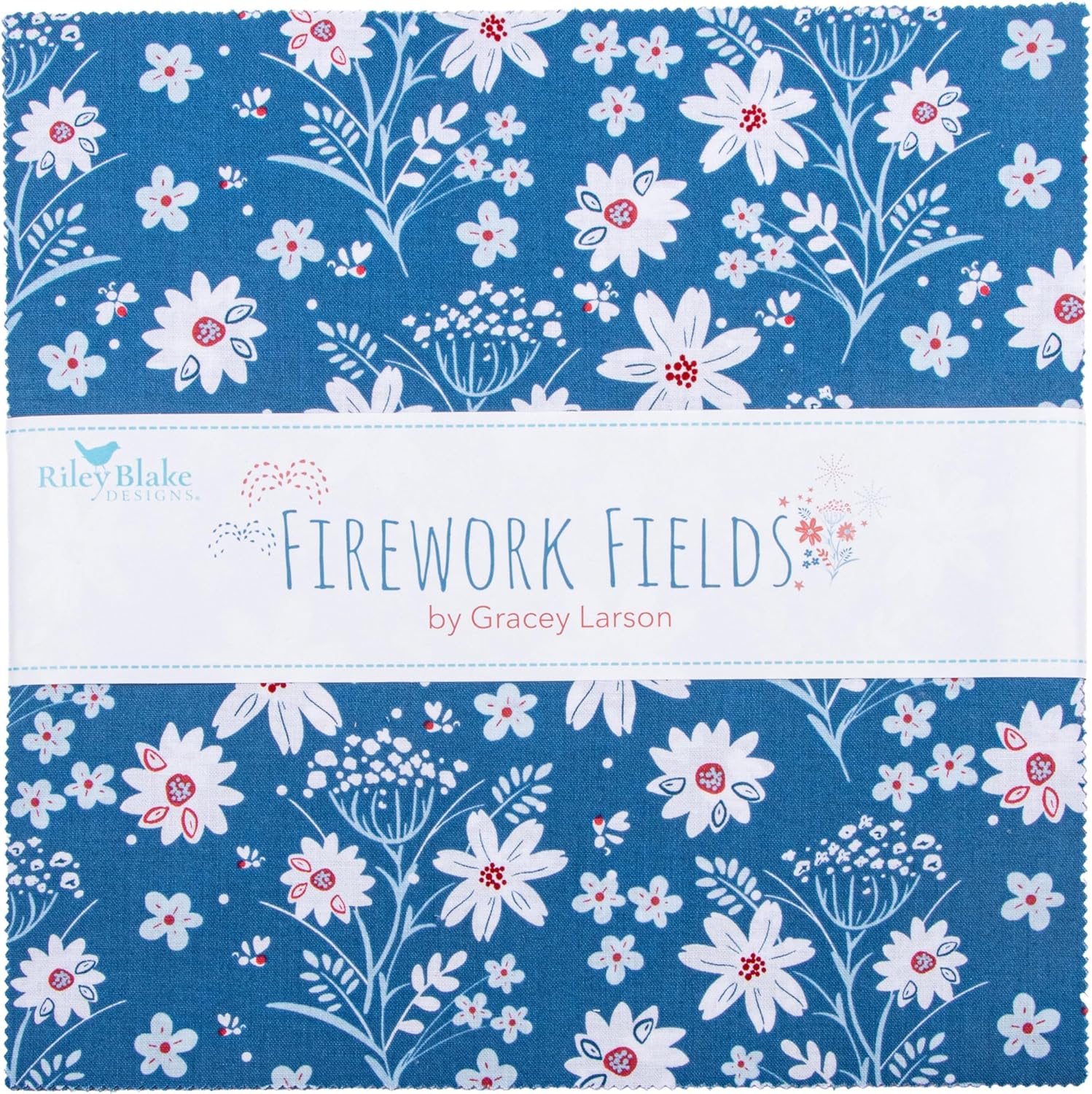 Gracey Larson Firework Fields 10" Stacker 42 10-inch Squares Layer Cake Riley Blake 10-17580-42