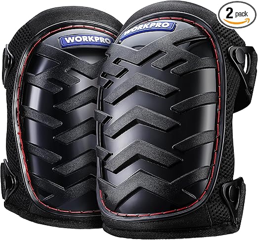 WORKPRO Knee Pads for Construction - Safety Kneepads with Ergonomic Gel Cushion and Foam Padding, Adjustable Buckle Straps and Durable Buttons, Ideal for Work Flooring Gardening