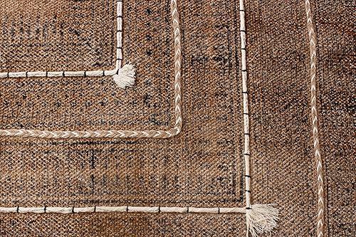 Miniatura 6 de Alfombra Dhurrie de algodón con estampado a mano, hecha a mano, geométrica, de tejido plano, estilo bohemio, para exteriores, playa, yoga (82.7 x