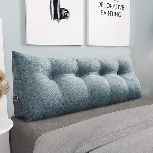 homecozy Almohada de cabecera de cuña para dormitorio, almohada de lectura, soporte de espalda para sentarse en la cama, cojín lumbar,