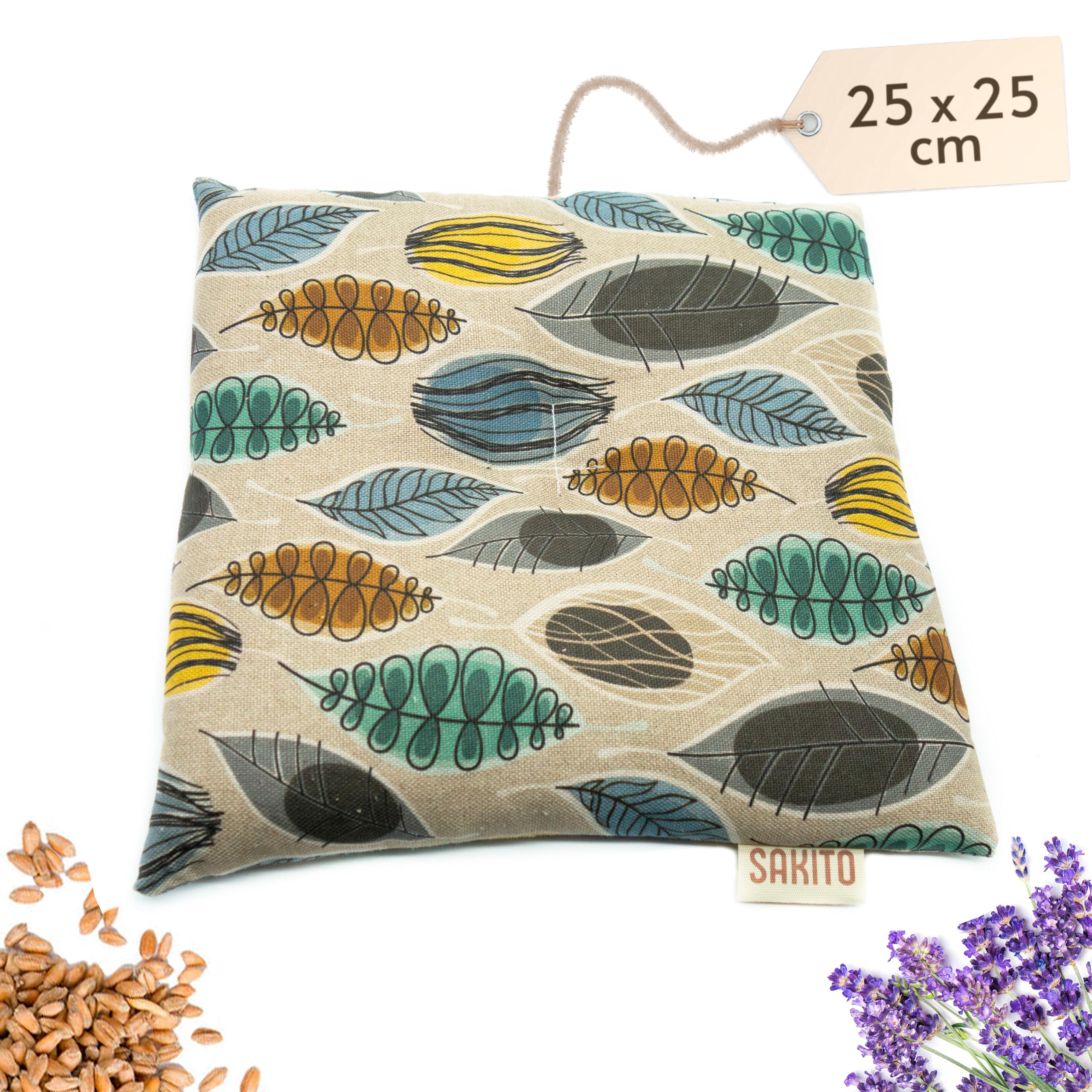 Saco Semillas Microondas (25x25 cm) - Cojin Térmico Natural para Cervicales y Lumbalgia, Uso en Calor o Frio - Gran Retencion de Calor - Muy Duradero con Tela de Primera Calidad - Aroma a Lavanda