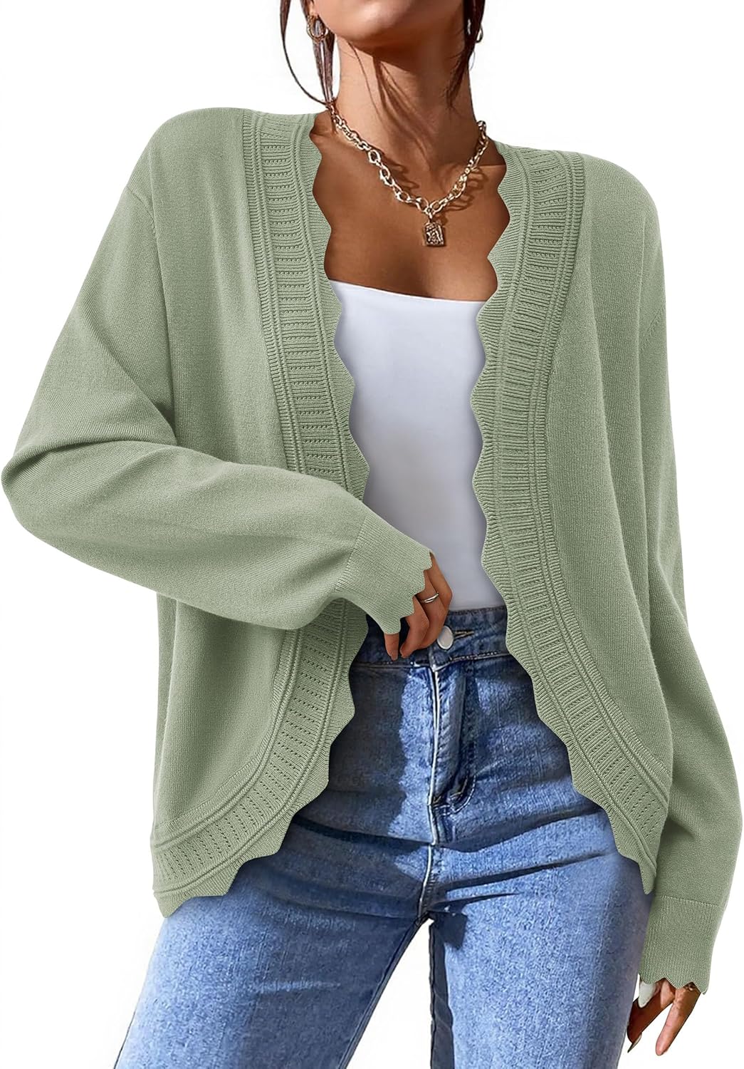 PRETTYGARDEN Cardigans for Women Lightweight Casual Long Sleeve Knitted Open Front Shrugs Sweaters 2026 Fall Clothes - Image 3