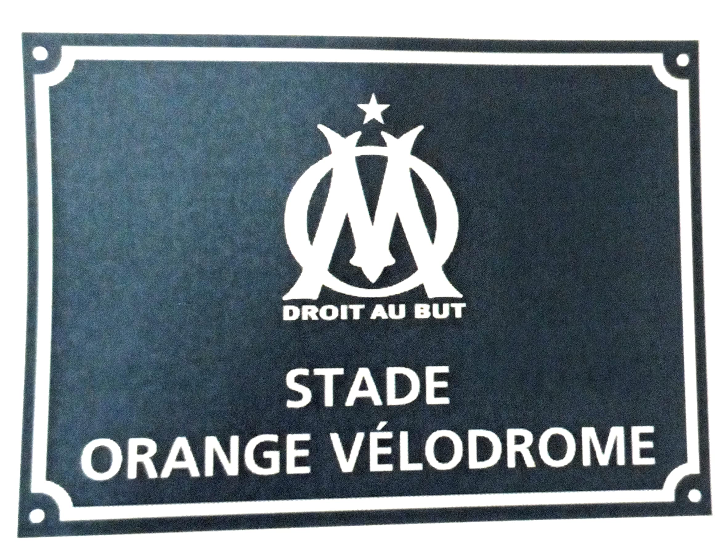 Plaque de Rue en Métal - Stade Orange Vélodrome - Olympique de Marseille