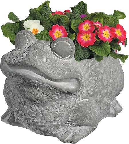 Miniatura 7 de Classic Home and Garden Cement Buddies - Macetero de rana (tamaño pequeño), color natural, Conejo, L, Natural