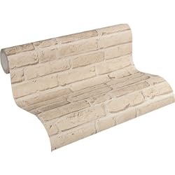 Tejados Sandwich Imitacion Teja A.S. Création Papel Pintado Efecto Piedra Elements Papel pintado tejido no tejido 10.05 m x 0.53 m Beige Fabricado en Alemania 355812 35581-2