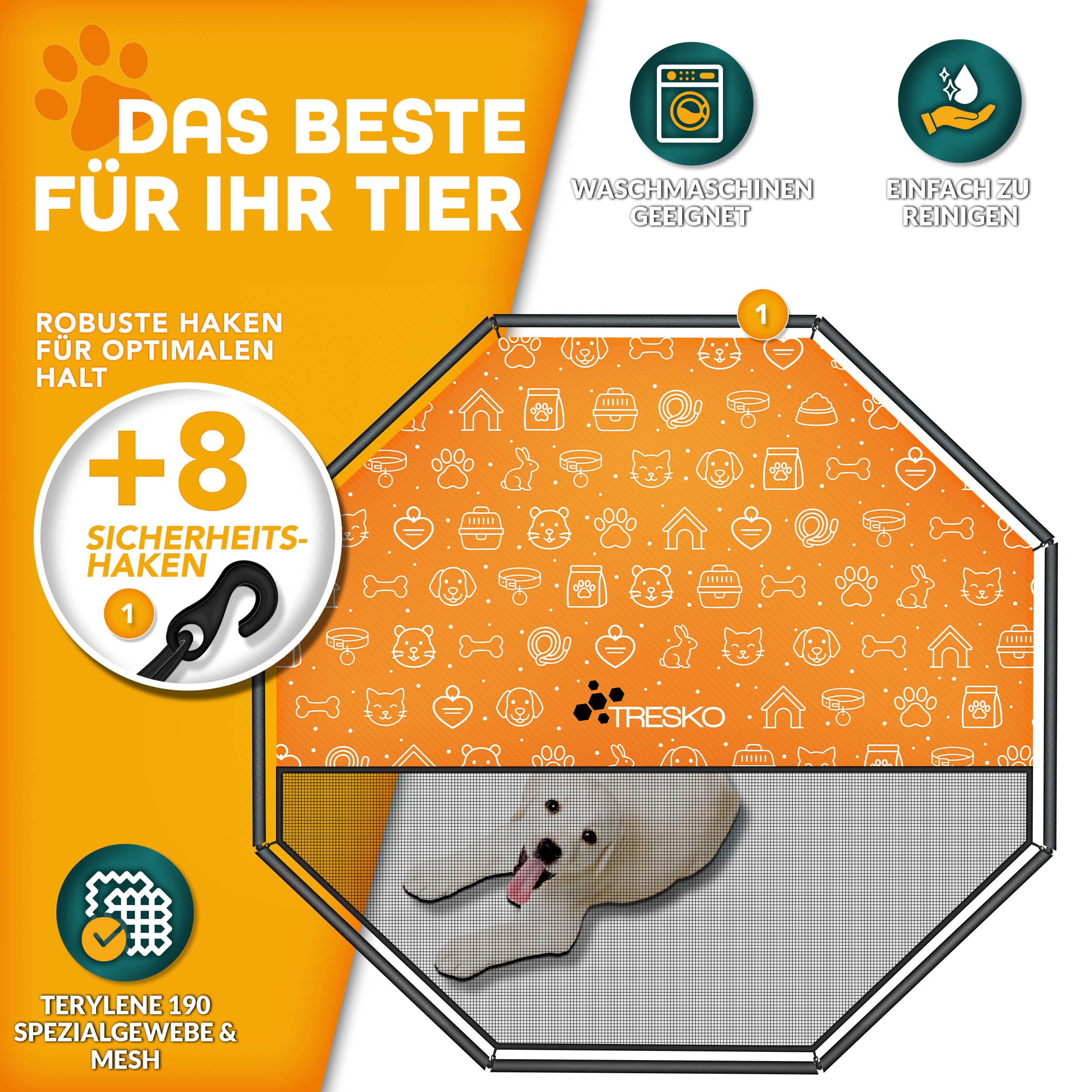 Puppyren 60 cm hoog met grondankers – 60×60 delen – puppyren, 8-delig
