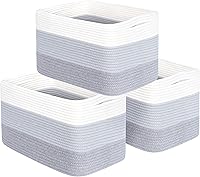 Vista 10 de MINTWOOD Design Paquete de 3 cestas de almacenamiento para estantes, sala de juegos y aula, cesta de libros, cubos de almacenamiento decorativos