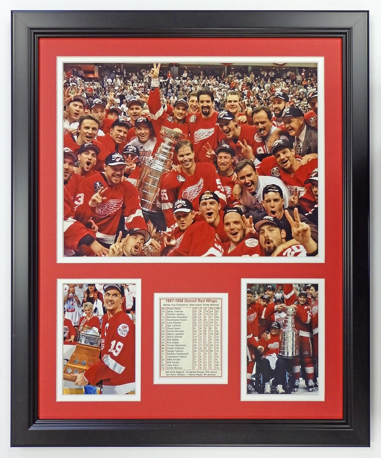 Legends Never Die NHL Detroit Red Wings 1998 Stanley Cup Champions Double Matted Photo Frame, 18" x 22"