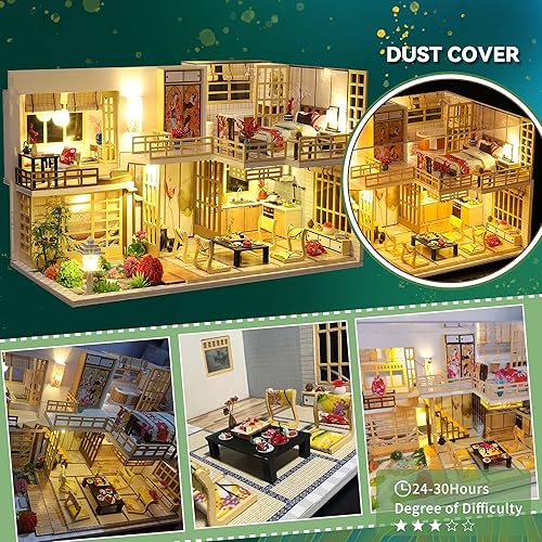 Miniatura 7 de Flever Kit de casa de muñecas en miniatura con estilo japonés, habitación creativa con muebles para regalo romántico de San Valentín