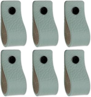 Brute Strength Ledergriffe für Möbel 12,5 x 2,5 cm Blassgrün 6 Stück