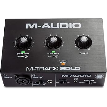 M-Audio M-Track - USB audio interface for recording, streaming and podcasting, with dual XLR, line & DI inputs, software pack