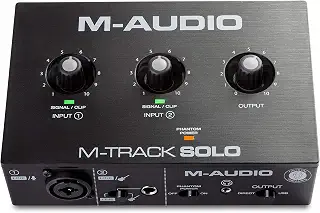 M-AUDIO M-Track Solo USB オーディオインターフェース | 録音、ライブ配信、ポッドキャストをクリアな音質で届けるXLR、ライン、DI入力。プロフェッショナル向けソフトウェア付属