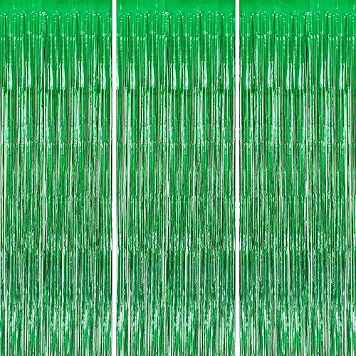 Miniatura 29 de Paquete de 3 Telón de Fondo de Flecos de Papel Aluminio - Cortinas de Oropel Negro Brillante para Decoración de Fiestas/Accesorios de Cabina de