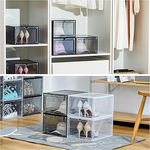 Miniatura 5 de Attelite Upgrade Harder - Organizador de sombreros de plástico sólido para gorras de béisbol, paquete de 8 cajas de almacenamiento apilables para