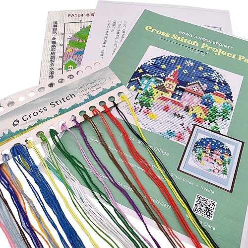 Miniatura 8 de Howie's Needlepoint Kits de punto de cruz, kits de punto de aguja de patrón preimpreso de 11 quilates, gama completa de kits de inicio estampados