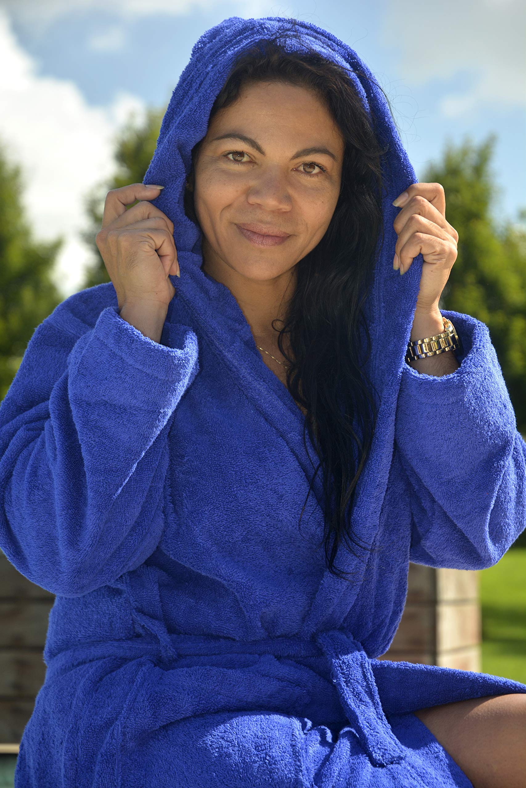 A&R Towels & Bathrobes ARTG Robezz® - Accappatoio con cappuccio, in spugna, taglia 3XL, colore: Blu