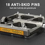 Pédales à vélo 9/16 pouces - Pédales à vélo avec réflecteurs - 3 Roulements scellés Pédales plates pour VTT, BMX, Pédales de vélo de route