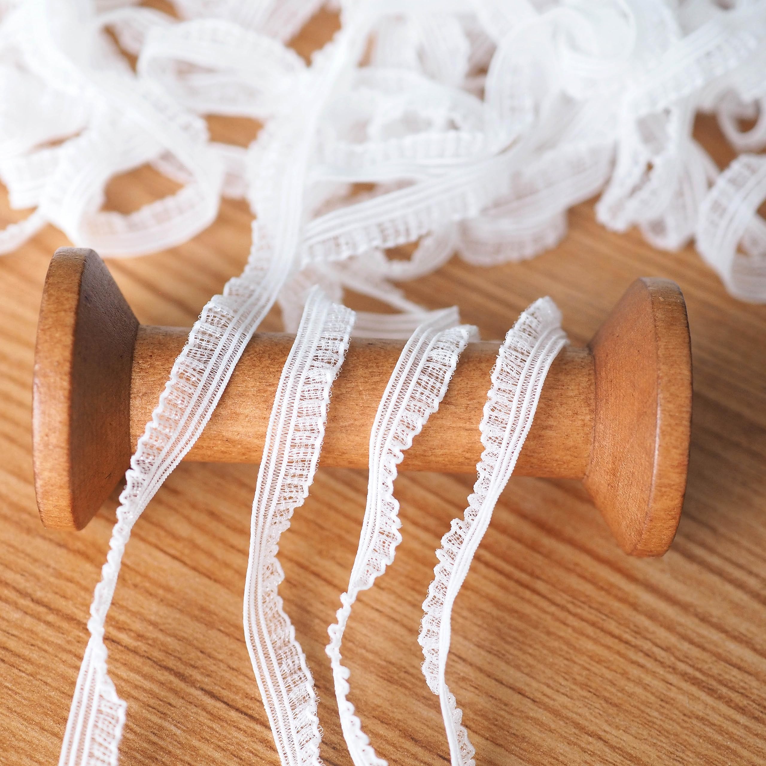 Amazon.co.jp: sempiterno 10m 極狭のフリルレース 弾力性のレース DIY