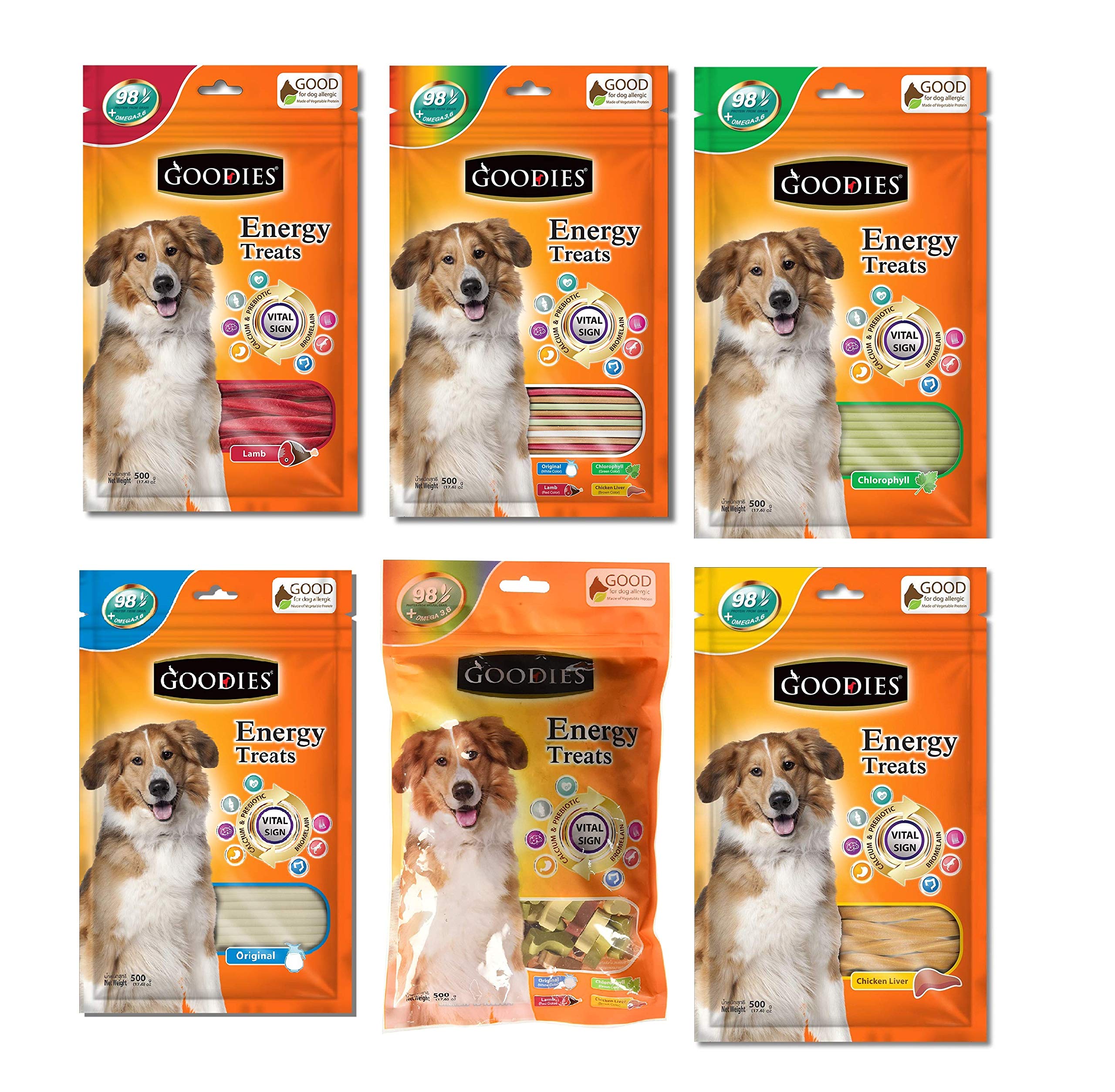 Sawarja Goodies Energy Treats Lamb,Mix Stick,Chlorophyll,Calcium,Mix Bone Shape,Liver Flavor Food 6 Pack Combo Set 70g for Dogs (B08SVX2W62) Amazon Price History, Amazon Price Tracker