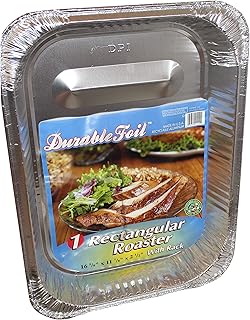 Durable Foil Rectangular Aluminum Roasting Pan, X-Large, 16 5/8” x 11 7/8” x 2 ½” (Pack of 12)
