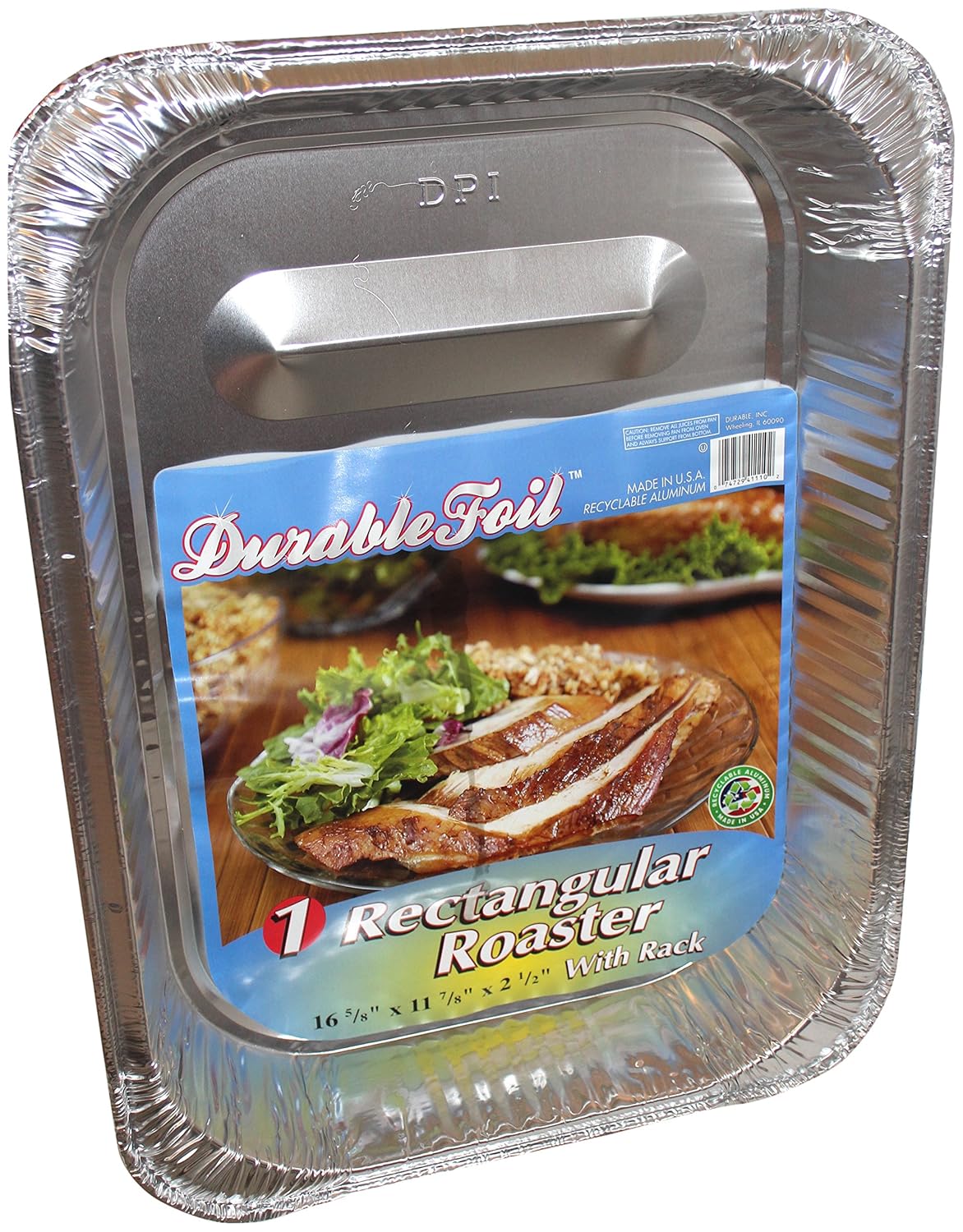 Durable Foil Rectangular Aluminum Roasting Pan, XLarge, 16